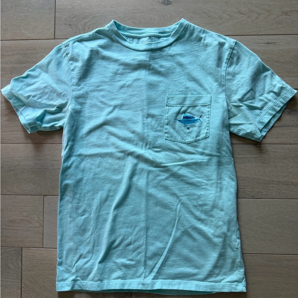 Vineyard Vines Aqua Crewneck Tee with sailfish Logo